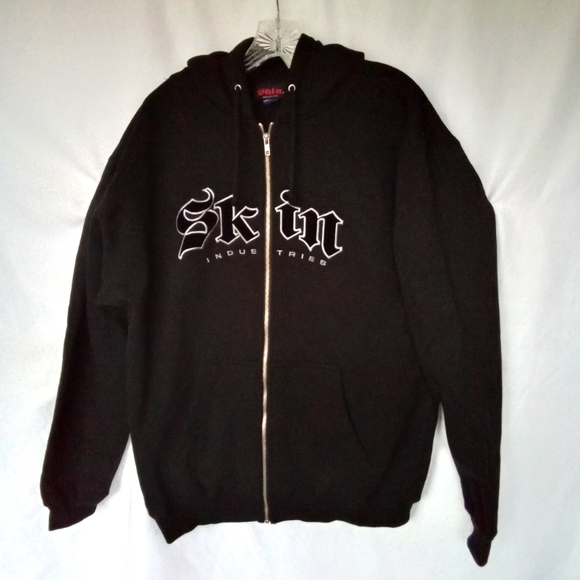 Genuine SKIN Industries Black Zip-up Hoodie Size M